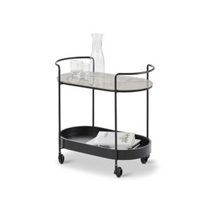 Servírovací vozík s mramorovým vzhľadom vyobraziť