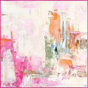 Tlačený/s ručne maľovanými prvkami obraz s rámom/na plátne 102x102 cm New Age Pink – Malerifabrikken vyobraziť