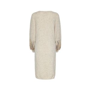 Úpletové šaty s flitrami, béžové vyobraziť