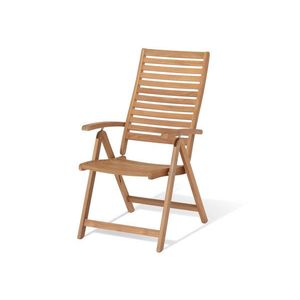 Stolička z tíkového dreva s vysokým nastaviteľným operadlom vyobraziť