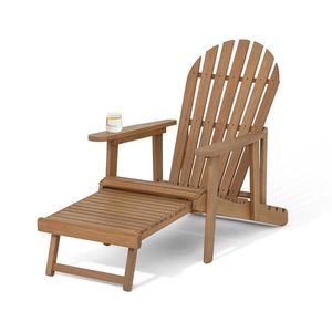 Adirondack relaxačné kreslo s vyťahovacou opierkou nôh, prírodné vyobraziť