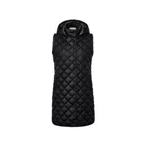 Dlhá prešívaná vesta s kapucňou vyobraziť