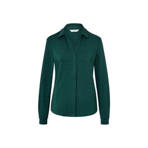 Blúzkové tričko s gombíkovou légou, zelené vyobraziť