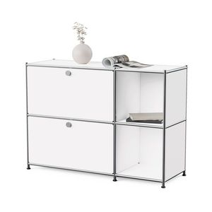 Kovová odkladacia skrinka »CN3« s 2 výklopnými priehradkami, biela vyobraziť