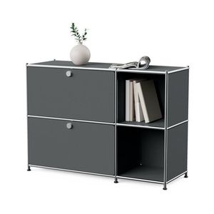 Kovová odkladacia skrinka »CN3« s 2 výklopnými priehradkami, sivá vyobraziť