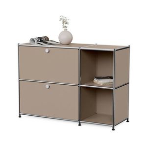 Kovový regál »CN3« s 2 výklopnými priehradkami, hnedosivá vyobraziť