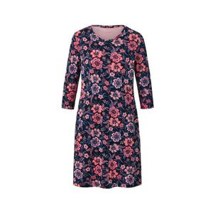 Tmavomodrá s viacfarebnou celoplošnou kvetinovou potlačou vyobraziť