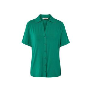 Blúzkové tričko s gombíkovou légou, smaragdovo zelené vyobraziť