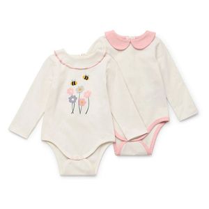 Detské body s dlhým rukávom s golierom, 2 ks vyobraziť