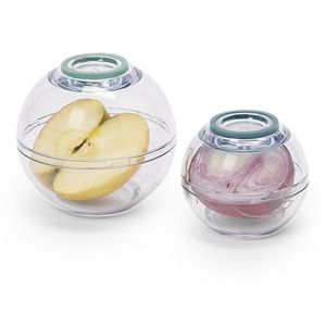 2 guľaté nádobky na uchovávanie potravín vyobraziť