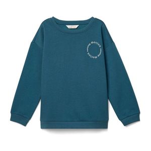 Detská mikina s počesanou vnútornou stranou, modrozelená vyobraziť