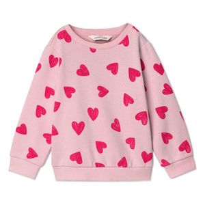 Detská mikina s počesanou vnútornou stranou, srdiečka vyobraziť