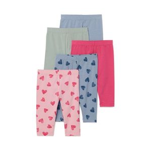 Detské legínsy, 5 ks, celoplošná srdiečková potlač vyobraziť