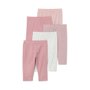 Detské legínsy, 5 ks, ružové vyobraziť