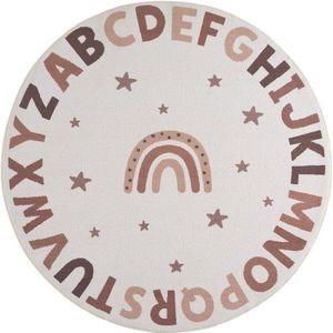 Krémovobiely prateľný detský koberec ø120 cm Coco 1133 – Ayyildiz Carpets vyobraziť