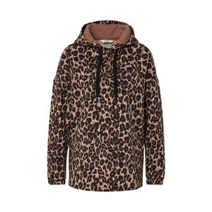 Dlhá mikina s kapucňou s celoplošnou leoparďou potlačou vyobraziť