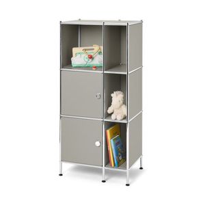 Kovový regál »CN3 Kids« s 2 dvierkami, svetlosivý vyobraziť