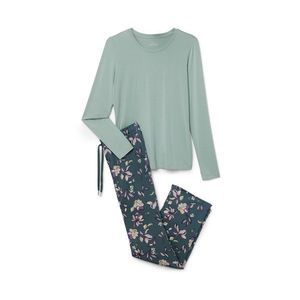 Pyžamo s tkanými nohavicami, petrolejové vyobraziť