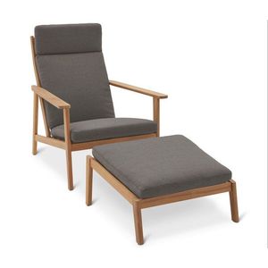 Pohodlné záhradné kreslo s vysokým operadlom vrátane opierky nôh vyobraziť