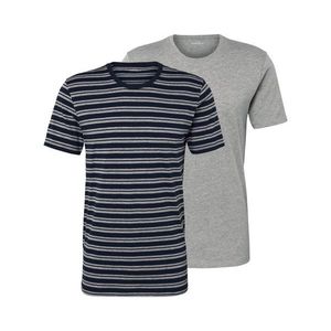 Tričká, 2 ks, svetlosivé melírované, pásikavé melírované v kombinácii námorníckej modrej a svetlosivej vyobraziť