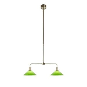 Zelené/v mosadznej farbe kovové závesné svietidlo so skleneným tienidlom Vela – Markslöjd vyobraziť