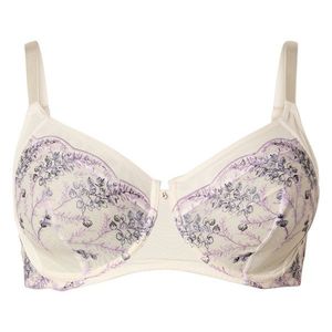 Podprsenka s kosticami s výšivkou, krémová vyobraziť