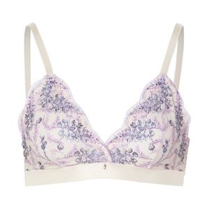 Mäkká podprsenka s kosticami s výšivkou, krémová vyobraziť