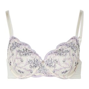 Podprsenka balkonetka s výšivkou, krémová vyobraziť