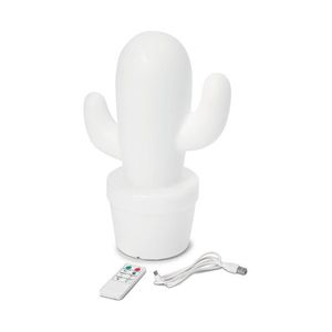 LED akumulátorová stolová lampa do exteriéru, kaktusová vyobraziť