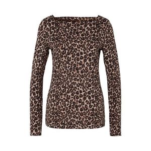 Tričko s dlhým rukávom, béžové s hnedo-čiernou celoplošnou leoparďou potlačou vyobraziť