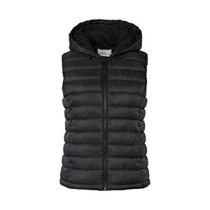 Prešívaná vesta s kapucňou, čierna vyobraziť