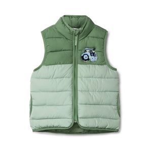 Detská prešívaná vesta, zelená vyobraziť