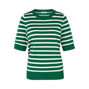 Pulóver z jemného úpletu, zelené a biele prúžky vyobraziť