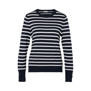 Pulóver z jemného úpletu, prúžky v kombinácii tmavomodrej a bielej vyobraziť