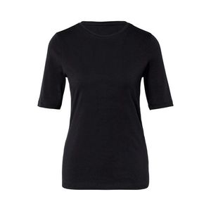 Jednoduché tričko s polodlhým rukávom, čierne vyobraziť