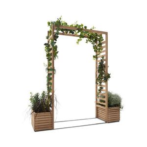 Záhradná pergola s debničkami na sadenie vyobraziť