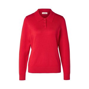 Pulóver z jemnej pleteniny s polo golierom vyobraziť