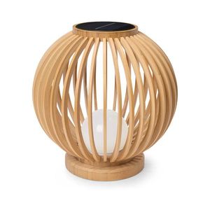 Solárny lampáš z dreva, okrúhly vyobraziť