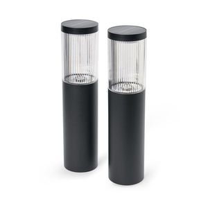 Solárne svietidlá do zeme, drážkované, 2 ks vyobraziť