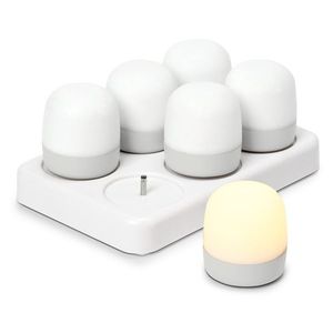 LED akumulátorové čajové sviečky do exteriéru, 6 ks vyobraziť