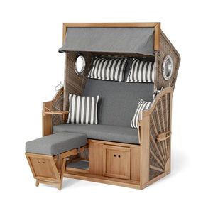 Plážový kôš XL prémiovej kvality s 2 výklopnými stolíkmi vyobraziť