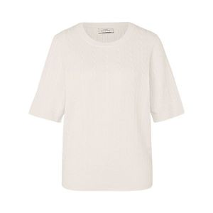 Pulóver s vrkočovým vzorom z jemnej pleteniny, béžový vyobraziť