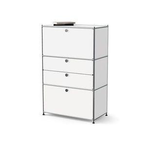 Kovová komoda »CN3« s 2 výklopnými priečinkami a 2 zásuvkami, biela vyobraziť