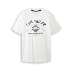 Tričko Tom Tailor s logom, biela vyobraziť