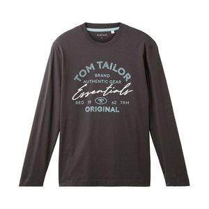 Tričko Tom Tailor s dlhým rukávom s logom, Dark Shadow vyobraziť