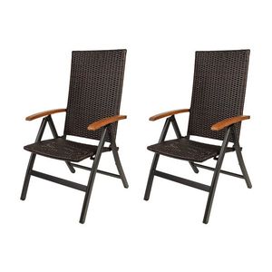 LIVARNO® Skladacie kreslo Valencia, hnedé, 2 kusy vyobraziť