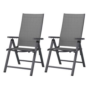LIVARNO® Záhradné hliníkové kreslo Houston, 2 kusy, sivé vyobraziť