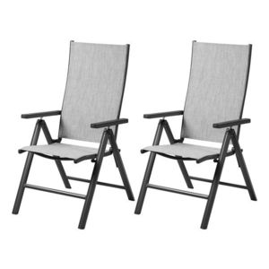 LIVARNO® Hliníkové skladacie kreslo Houston, 2 kusy, svetlosivá vyobraziť