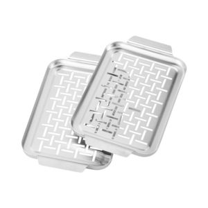 GRILLMEISTER Grilovacia tácka z nehrdzavejúcej ocele (grilovacia tácka malá, 2 kusy) vyobraziť