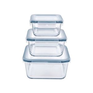 SILVERCREST® Sklenené dózy Premium, 3-dielna súprava (štvorcová, 3-dielna súprava) vyobraziť